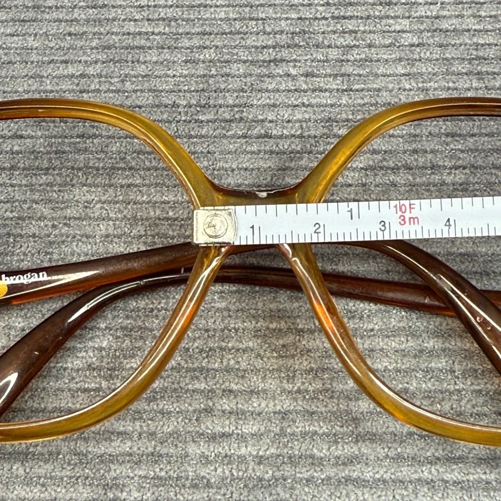 Terri Brogan Optyl Vintage Oversized Y2K Eyeglasses Amber Tortoise 8733 10 54-14